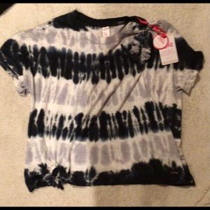 Justice black, gray tie dye tee size 16/18 plus